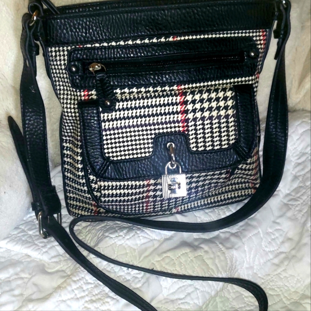 Ralph Lauren chaps houndstooth cross body purse